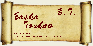 Boško Toškov vizit kartica